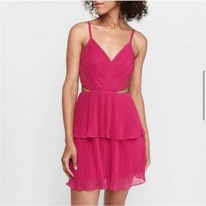 Express pleated dress with cut outs